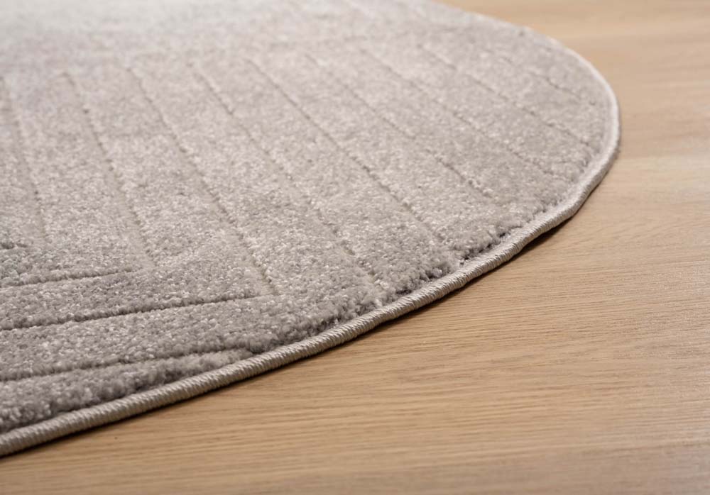 Tapis Rond scandinave - Contour Edge gris - close up Tapis Rond scandinave - Contour Edge gris - close up