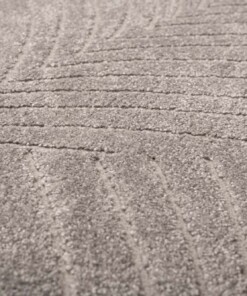 Tapis Rond scandinave - Contour Leaf gris - close up
