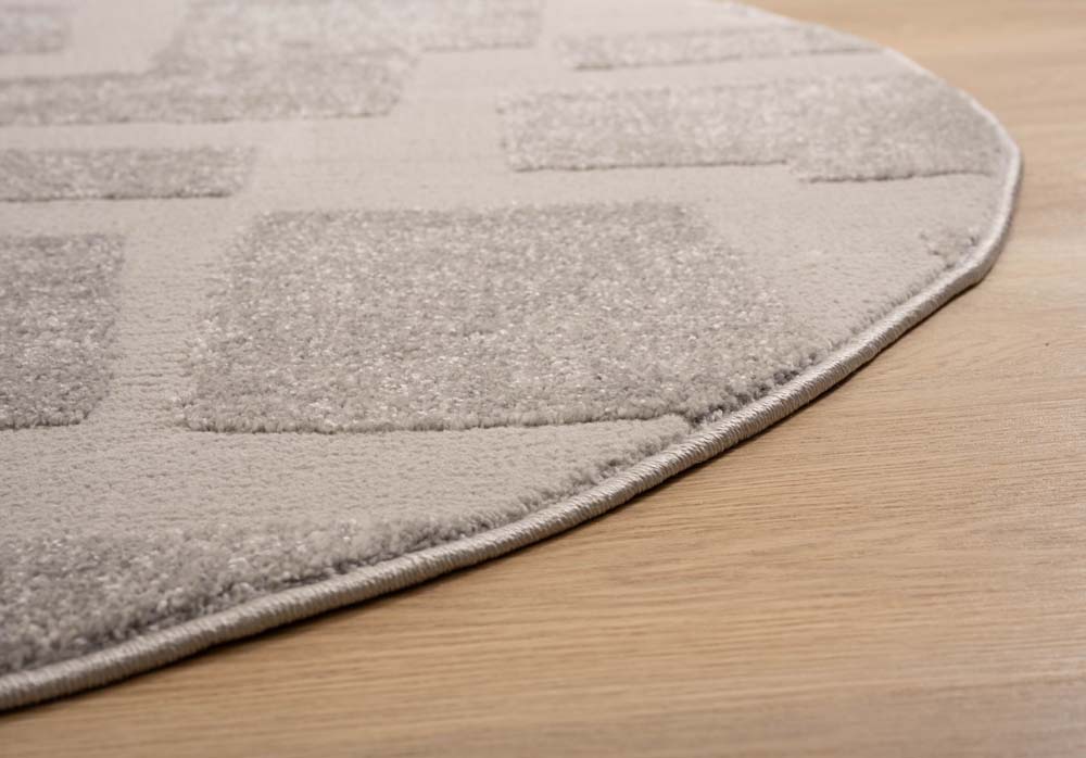 Tapis Rond scandinave - Contour Stone gris - close up Tapis Rond scandinave - Contour Stone gris - close up