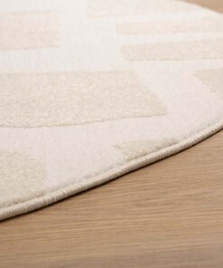 Tapis Rond scandinave - Contour Stone Crème - close up, thumbnail Tapis Rond scandinave - Contour Stone Crème - close up, thumbnail