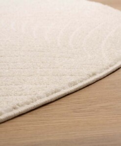 Tapis Rond scandinave - Contour Leaf Crème - close up, thumbnail Tapis Rond scandinave - Contour Leaf Crème - close up, thumbnail