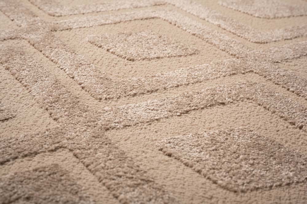 Tapis de couloir scandinave - Contour Diamond beige - close up Tapis de couloir scandinave - Contour Diamond beige - close up