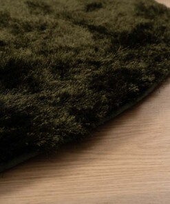 Tapis Shaggy Rond - Spark vert olive - close up, thumbnail Tapis Shaggy Rond - Spark vert olive - close up, thumbnail