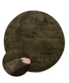 Tapis velours Rond - Flair vert olive - overzicht, thumbnail Tapis velours Rond - Flair vert olive - overzicht, thumbnail