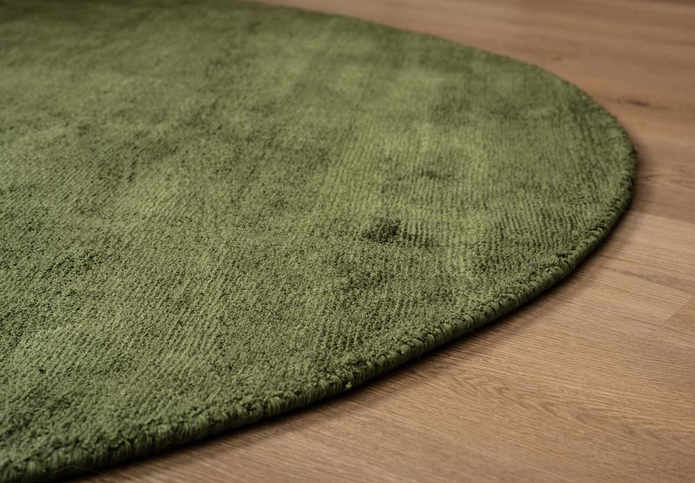 Tapis viscose ovale - Glamour vert - close up Tapis viscose ovale - Glamour vert - close up