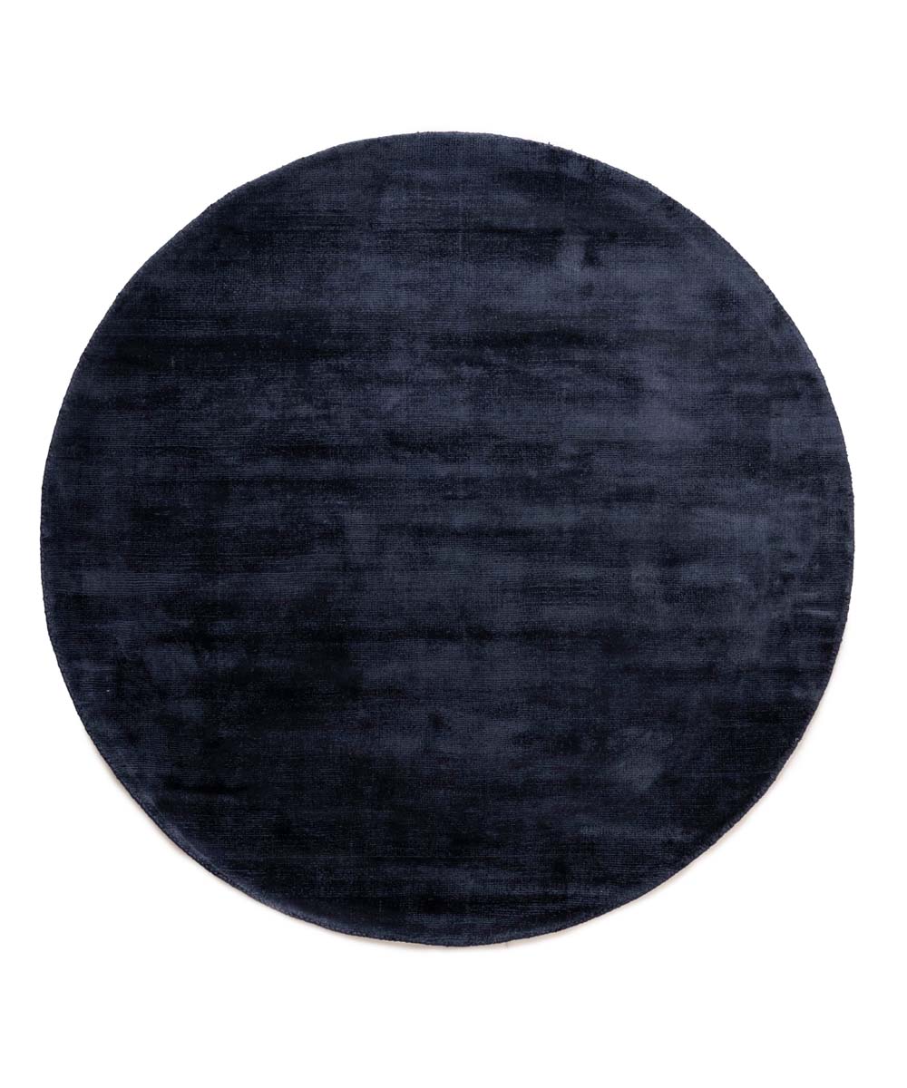 Tapis viscose rond - Glamour bleu marine - overzicht Tapis viscose rond - Glamour bleu marine - overzicht