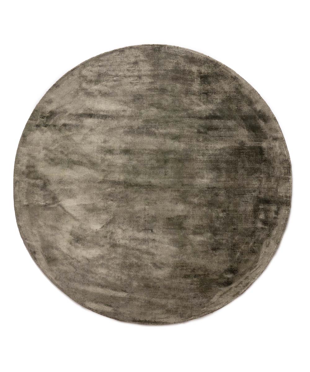 Tapis viscose rond - Glamour vert olive - overzicht Tapis viscose rond - Glamour vert olive - overzicht