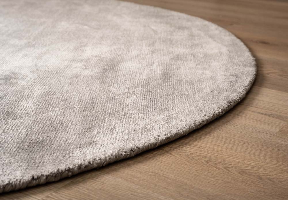 Tapis viscose rond - Glamour argent - close up Tapis viscose rond - Glamour argent - close up