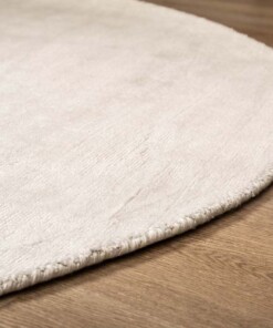 Tapis viscose rond - Glamour blanc - close up, thumbnail Tapis viscose rond - Glamour blanc - close up, thumbnail