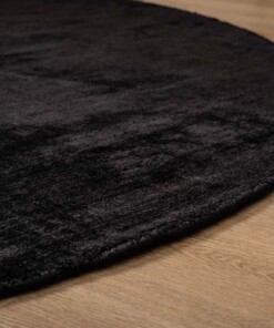 Tapis viscose ovale - Glamour noir - close up, thumbnail Tapis viscose ovale - Glamour noir - close up, thumbnail