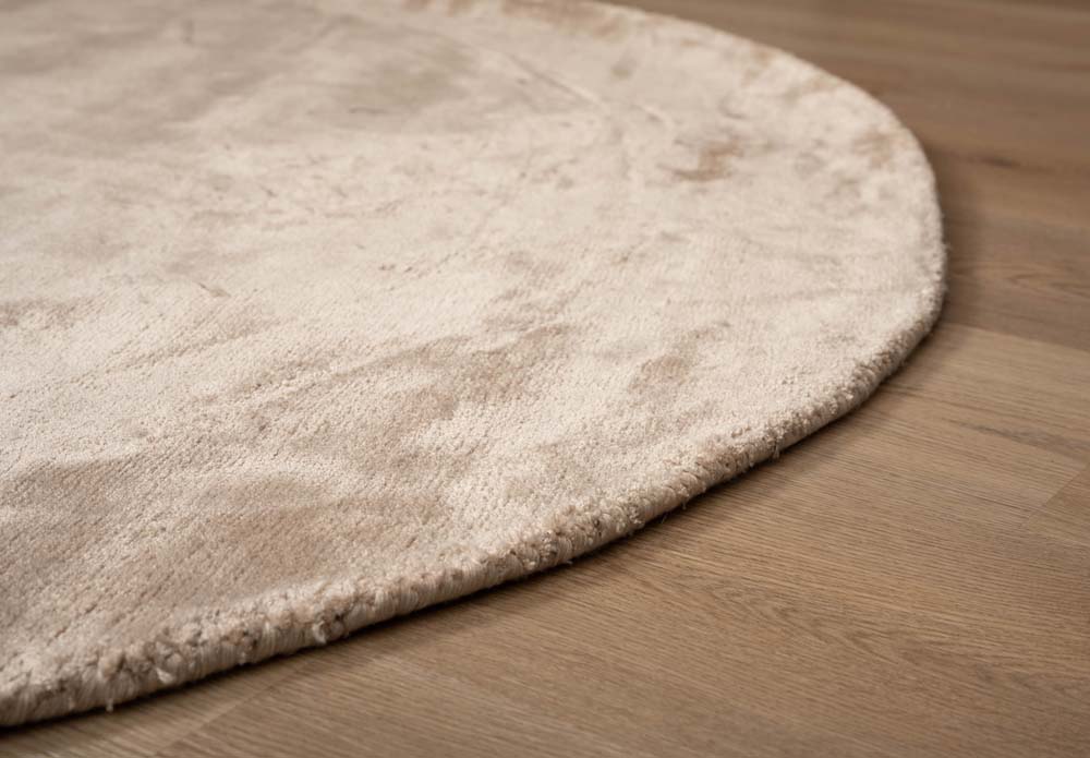 Tapis viscose rond - Pearl beige - close up Tapis viscose rond - Pearl beige - close up