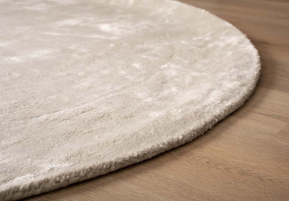 Tapis viscose ovale - Pearl ivoire - close up Tapis viscose ovale - Pearl ivoire - close up