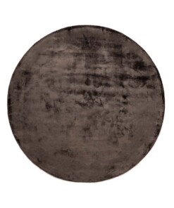 Tapis viscose rond - Pearl marron foncé - overzicht