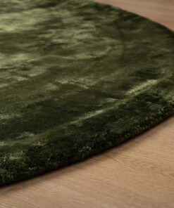 Tapis viscose rond - Pearl vert - close up, thumbnail Tapis viscose rond - Pearl vert - close up, thumbnail