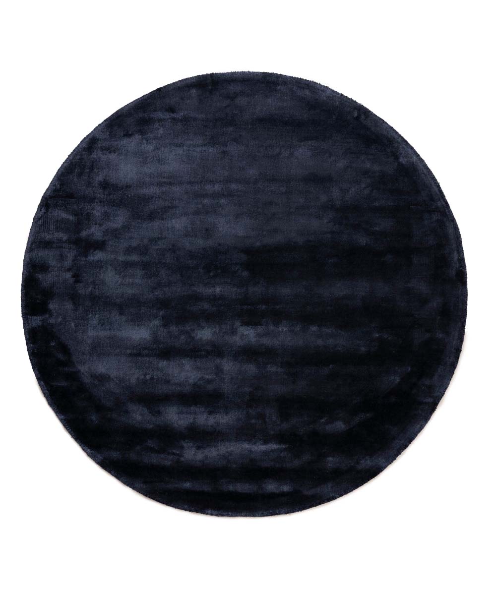 Tapis viscose rond - Pearl bleu marine - overzicht Tapis viscose rond - Pearl bleu marine - overzicht