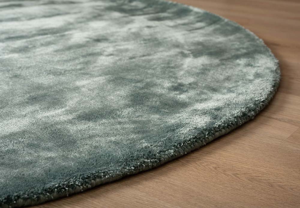 Tapis viscose ovale - Pearl azur - close up Tapis viscose ovale - Pearl azur - close up