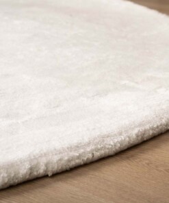 Tapis viscose ovale - Pearl blanc - close up, thumbnail Tapis viscose ovale - Pearl blanc - close up, thumbnail
