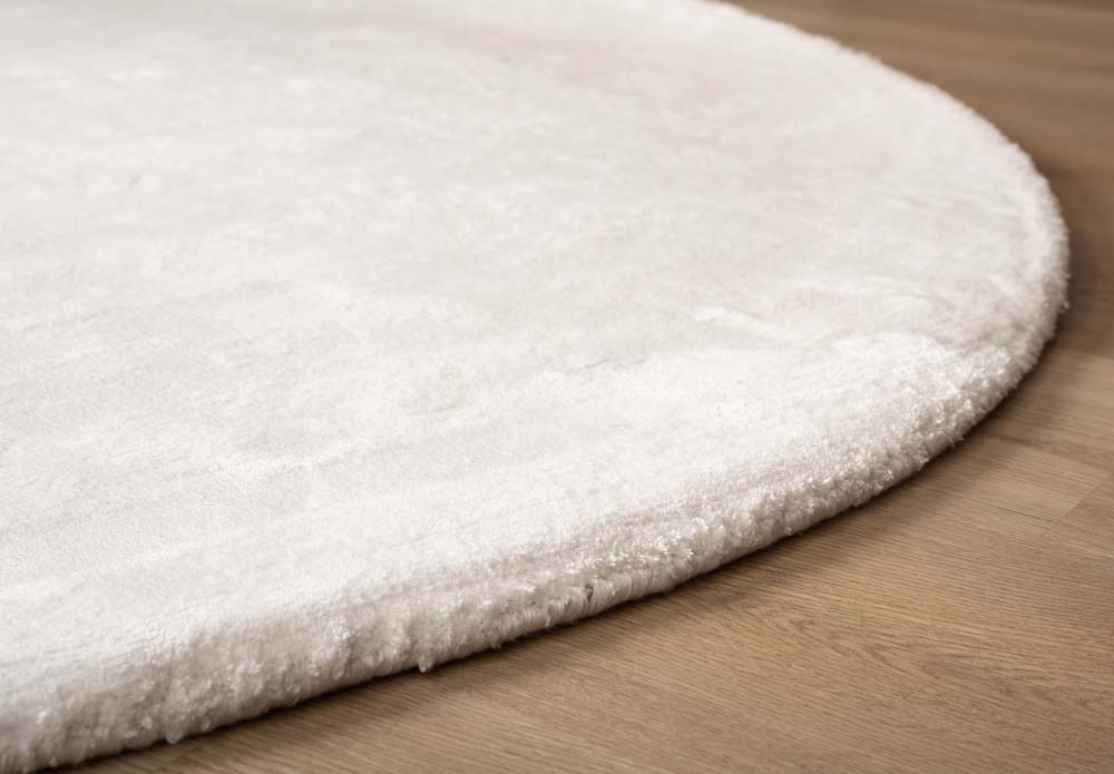 Tapis viscose ovale - Pearl blanc - close up Tapis viscose ovale - Pearl blanc - close up