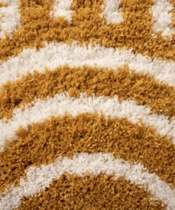 Tapis scandinave - Cozy Arch jaune Curry - close up