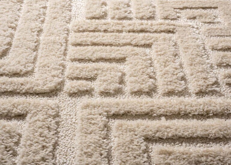 Scandinavisch vloerkleed arc shade crème close up materiaal