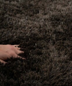 Tapis Shaggy Rond - Meadow Anthracite - close up