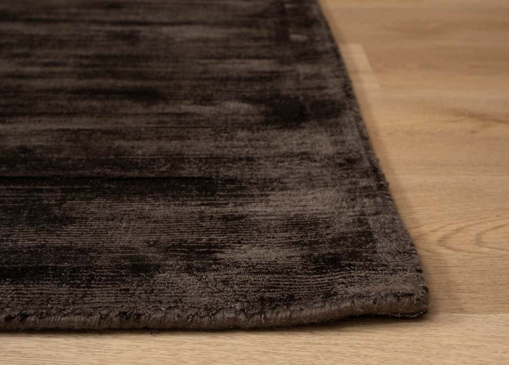 Tapis viscose carré - Glamour marron foncé - close up Tapis viscose carré - Glamour marron foncé - close up