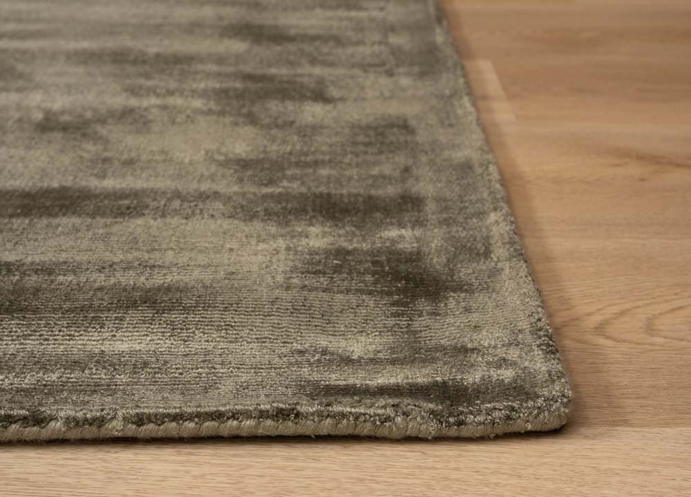 Tapis viscose - Glamour vert olive - close up Tapis viscose - Glamour vert olive - close up