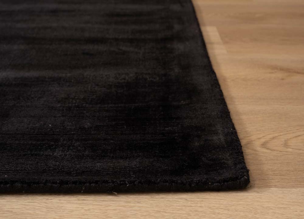 Tapis viscose carré - Glamour noir - close up Tapis viscose carré - Glamour noir - close up