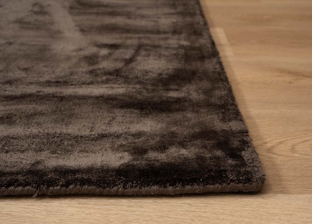 Tapis viscose - Pearl marron foncé - close up Tapis viscose - Pearl marron foncé - close up