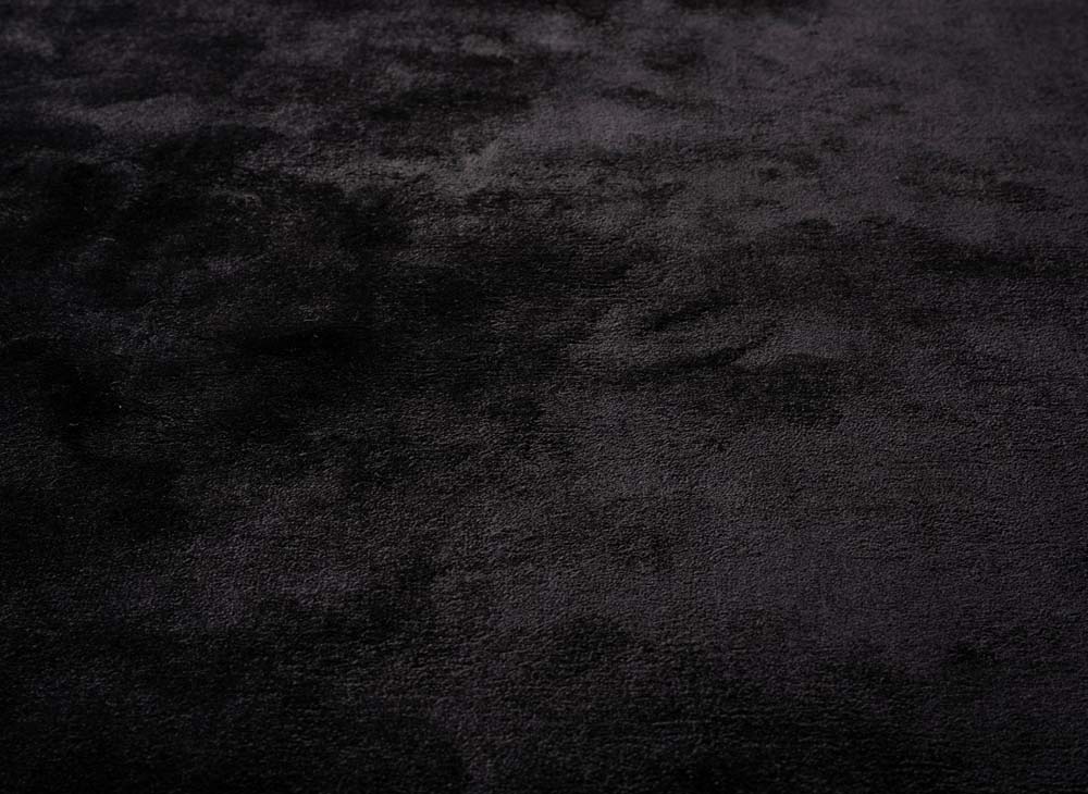 Tapis viscose rond - Pearl noir - close up Tapis viscose rond - Pearl noir - close up