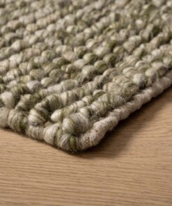 Tapis en laine - Fjell vert olive - close up