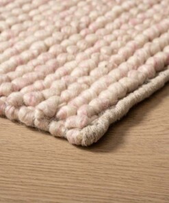 Tapis en laine - Fjell Crème/rose - close up