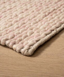 Tapis en laine - Hyssing Crème/rose - close up, thumbnail Tapis en laine - Hyssing Crème/rose - close up, thumbnail