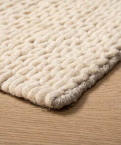 Tapis en laine - Hyssing Crème - close up, thumbnail Tapis en laine - Hyssing Crème - close up, thumbnail