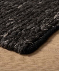 Tapis en laine - Hyssing noir - close up