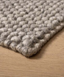 Tapis en laine - Løkke gris clair - close up