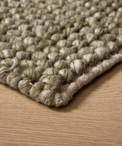 Tapis en laine - Løkke vert olive - close up