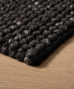 Tapis en laine - Løkke noir - close up, thumbnail Tapis en laine - Løkke noir - close up, thumbnail
