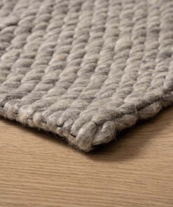 Tapis en laine - Vridning gris clair - close up, thumbnail Tapis en laine - Vridning gris clair - close up, thumbnail