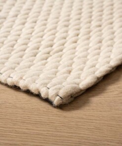 Tapis en laine - Vridning blanc - close up, thumbnail Tapis en laine - Vridning blanc - close up, thumbnail