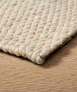 Tapis en laine - Vridning vert menthe - close up, thumbnail Tapis en laine - Vridning vert menthe - close up, thumbnail