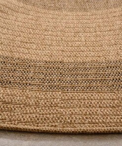 Tapis d'extérieur Rond aspect jute - Sunset Spirit beige/noir - close up
