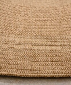 Tapis d'extérieur Rond aspect jute - Sunset Spirit beige/blanc - close up