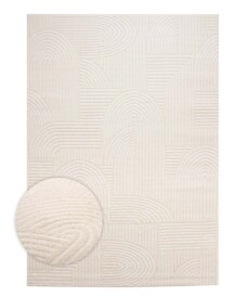 Tapis de couloir scandinave - Contour Bend crème - overzicht, thumbnail