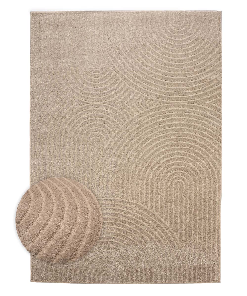 Tapis de couloir scandinave - Contour Curve beige - overzicht Tapis de couloir scandinave - Contour Curve beige - overzicht