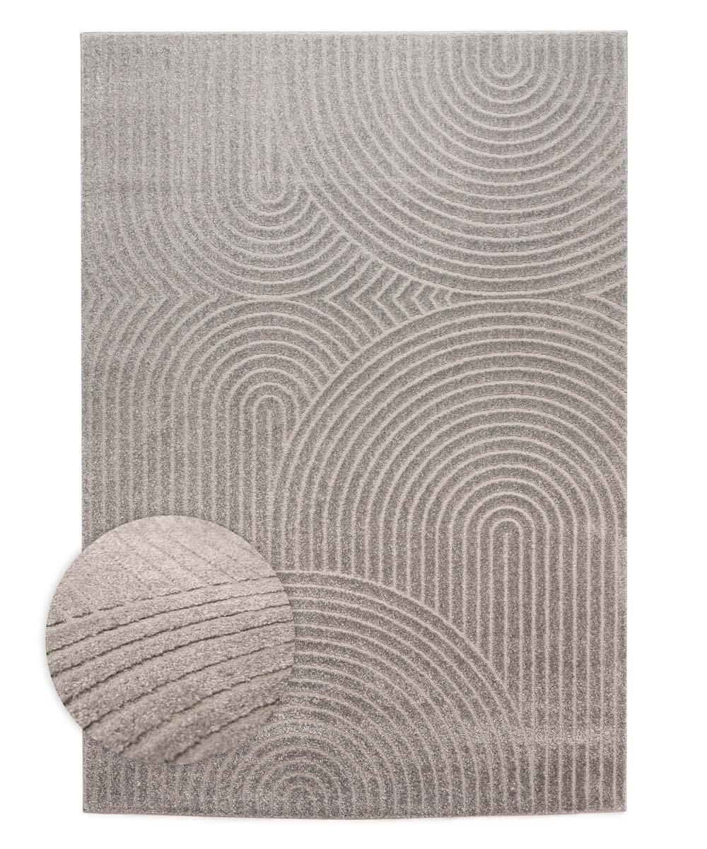 Tapis de couloir scandinave - Contour Curve gris - overzicht Tapis de couloir scandinave - Contour Curve gris - overzicht