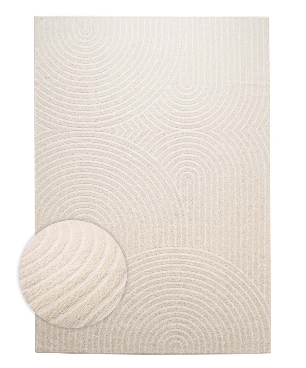 Tapis de couloir scandinave - Contour Curve crème - overzicht Tapis de couloir scandinave - Contour Curve crème - overzicht