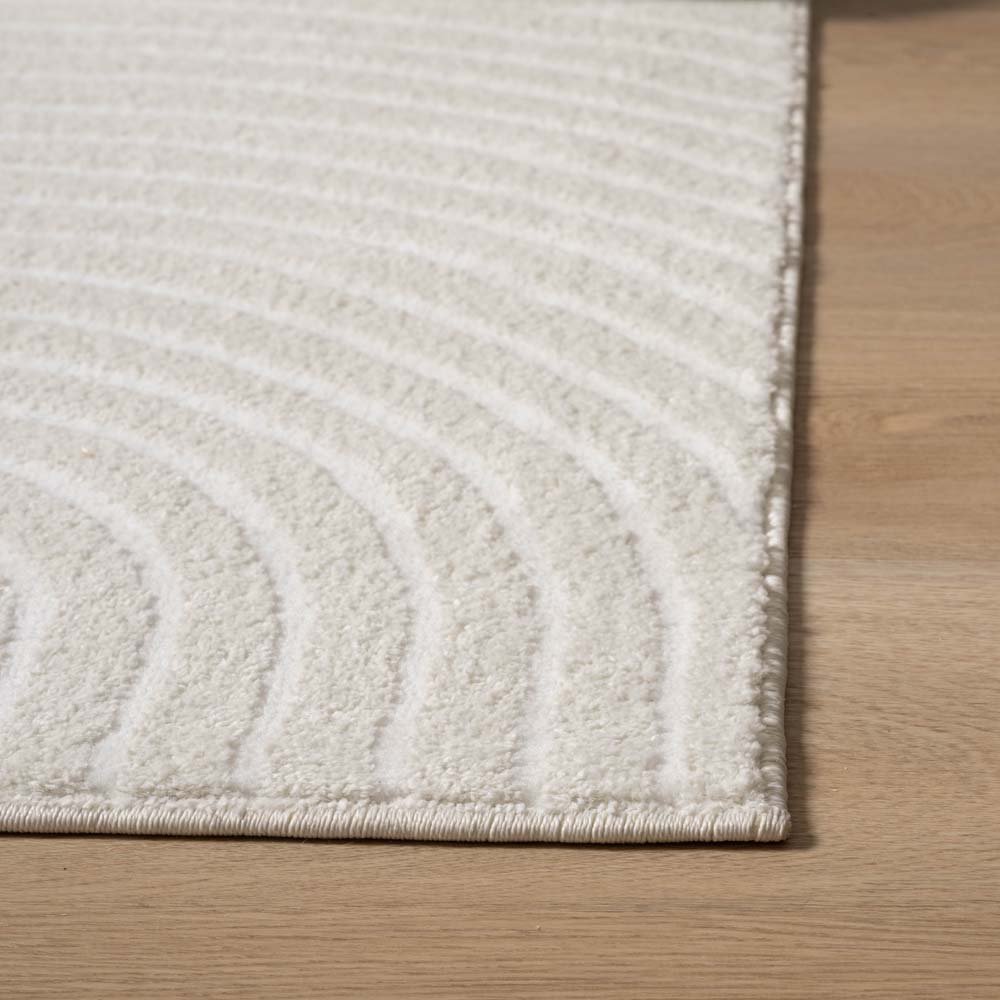 Tapis de couloir scandinave - Contour Curve crème - close up Tapis de couloir scandinave - Contour Curve crème - close up