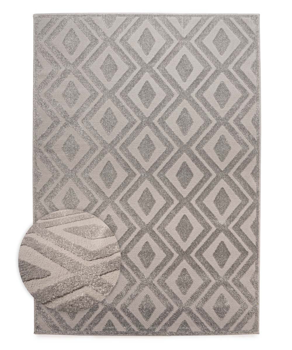Tapis de couloir scandinave - Contour Diamond gris - overzicht Tapis de couloir scandinave - Contour Diamond gris - overzicht