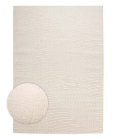 Tapis de couloir scandinave - Contour Leaf crème - overzicht, thumbnail